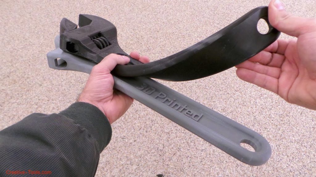 Fully assembled 3D printable wrench made of flexible TPU filament